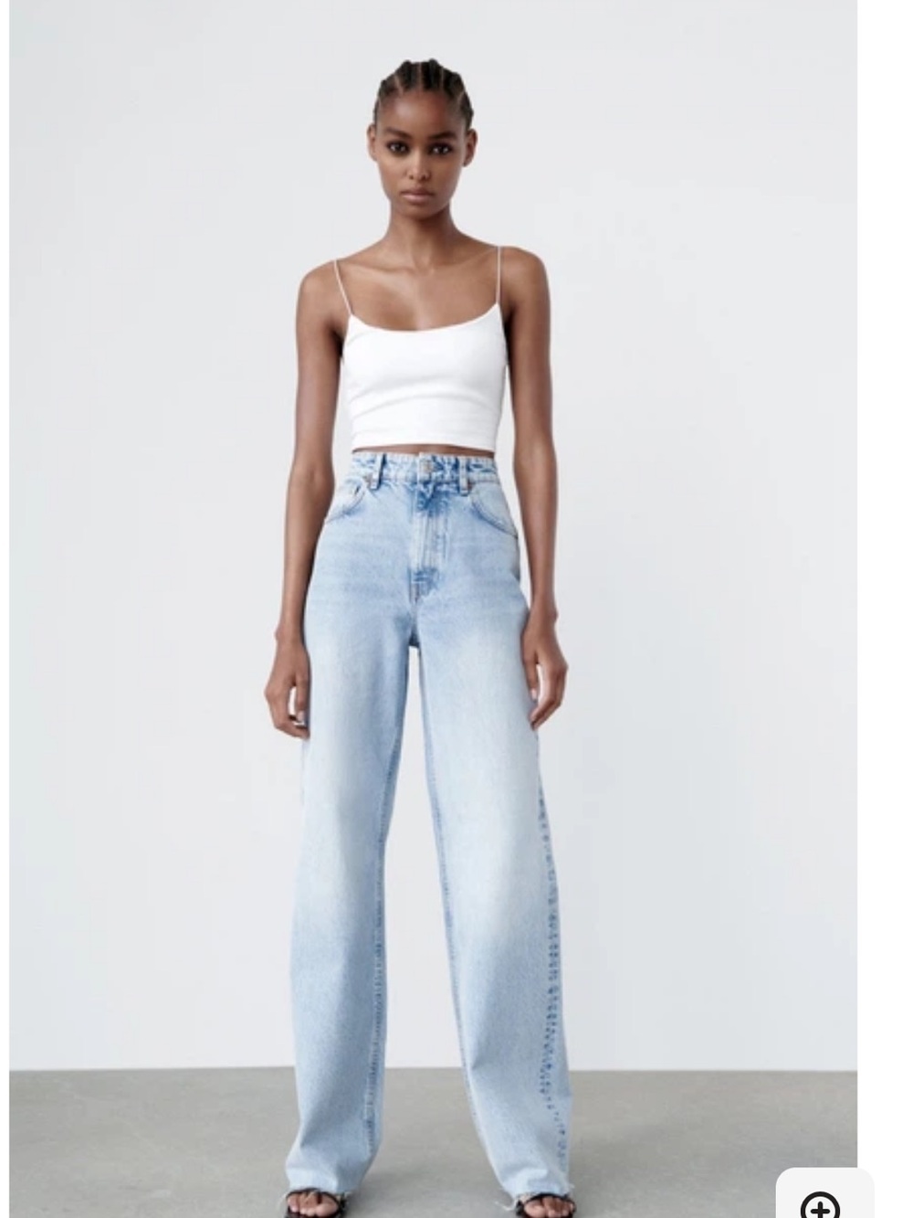 Zara Light Blue High-Waist Wide-Leg Jeans
